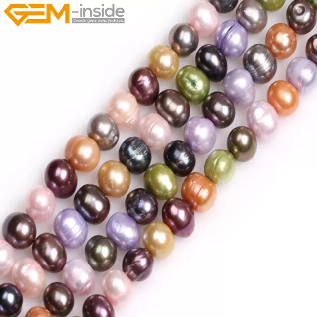 Natural Freshwater Pearl Near Round Beads For Jewelry Making15" Strand l 7-8mm