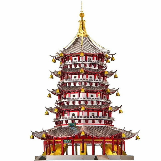Piececool Leifeng Pagode HP100RKG Highly Detailed Metal Model Kit , No Glue, 796