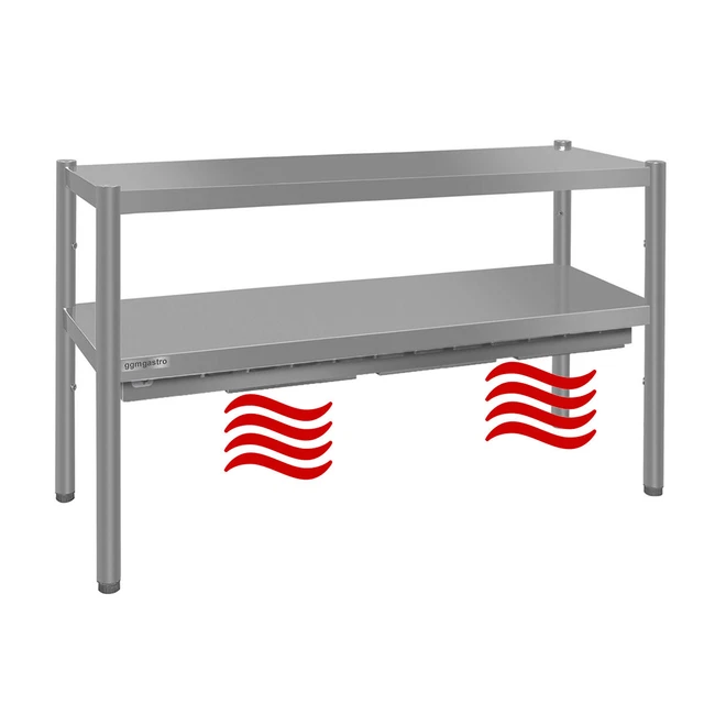 Wärmebrücke ECO - 1400x370mm - mit 2 Etagen - Höhe: 725mm | GGM Gastro