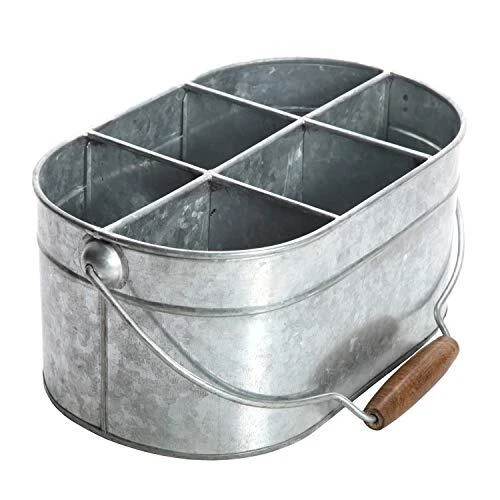 Hosley's Galvanized Carry All Kitchen Utensil Caddy Serve Ware 13 Inch Long. ...