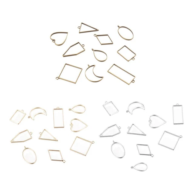 10 stücke DIY Geometrische Lünette Harz Charms Anhänger Rahmen Schmuck Machen
