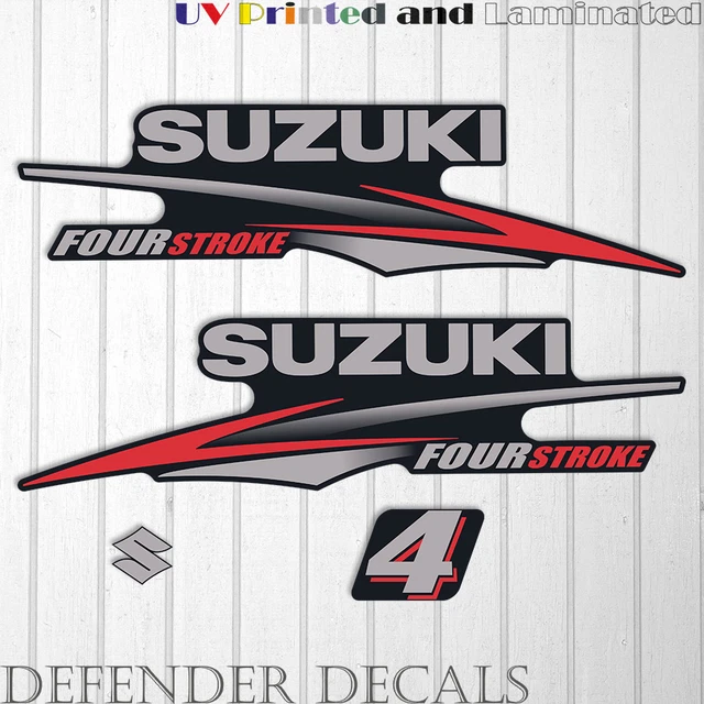 Aftermarket Motor Decal Set Suzuki 140 Four Stroke 2004 Replacement Decal Set - Aftermarket Outboard Stickers Boat Decal Kit