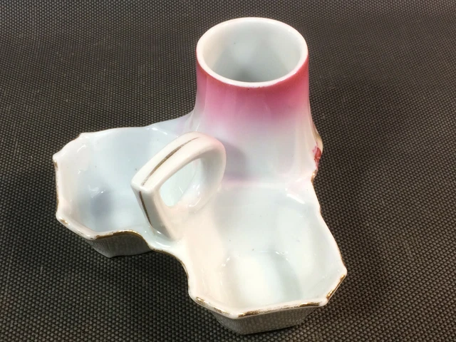 Ancienne salière poivrière de table en porcelaine de France french antique