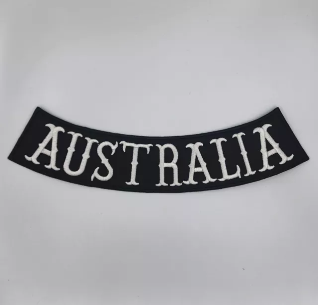 Patch iron/sew on"Australia" Bottom Rocker Back Patch Biker Harley Davidson Vest