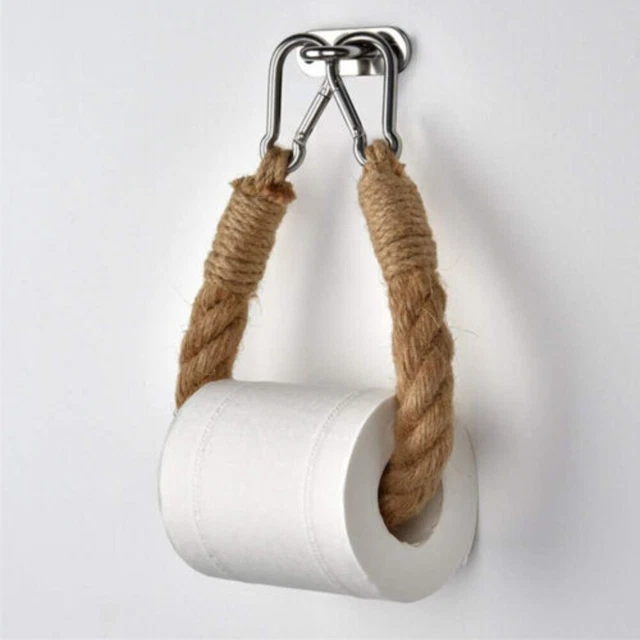 Soporte para papel higiénico cuerda colgante tejida soporte para rollos de papel higiénico estante para toallas