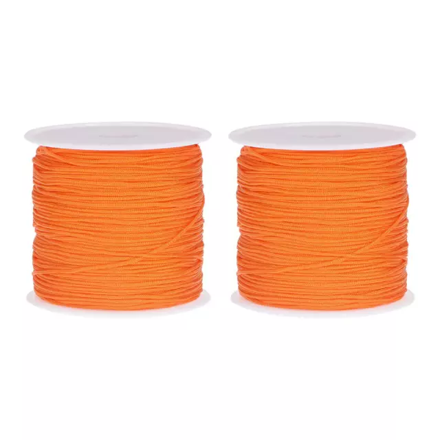 Nylon Cord DIY Making Satin String Craft Wire 147ft, Orange, 2Pcs