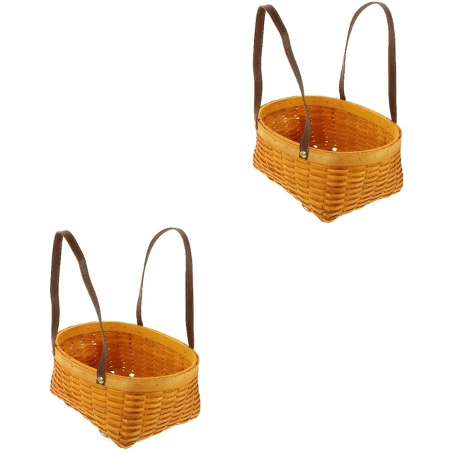 2x cesto pasquale da picnic casa tessuto con maniglie per picnic campeggio