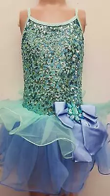 Dance  Costume Curtain Call E367 Blue Large Child Ballet Tutu Classical Lycra Sp