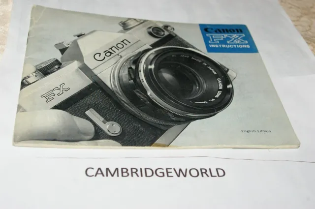 Canon Fx Instruction Manual Guide Book Genuine Original
