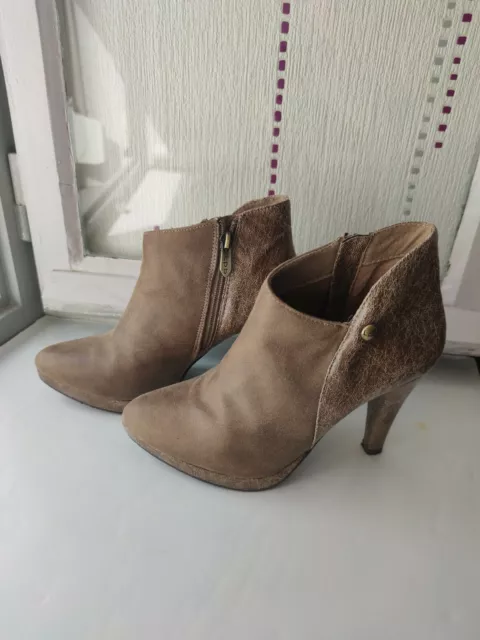 Bottines à talon, Les P'tites Bombes, Marron, Bimatière, Pointure 39