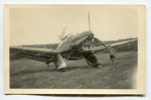 Foto Blick auf eine Junkers Ju 87A Sturzkampfbomber Stuka Luftwaffe WL (W120)