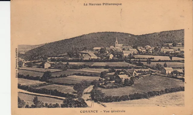 Carte postale ancienne NIEVRE CORANCY vue générale éd montaron timbrée 1934