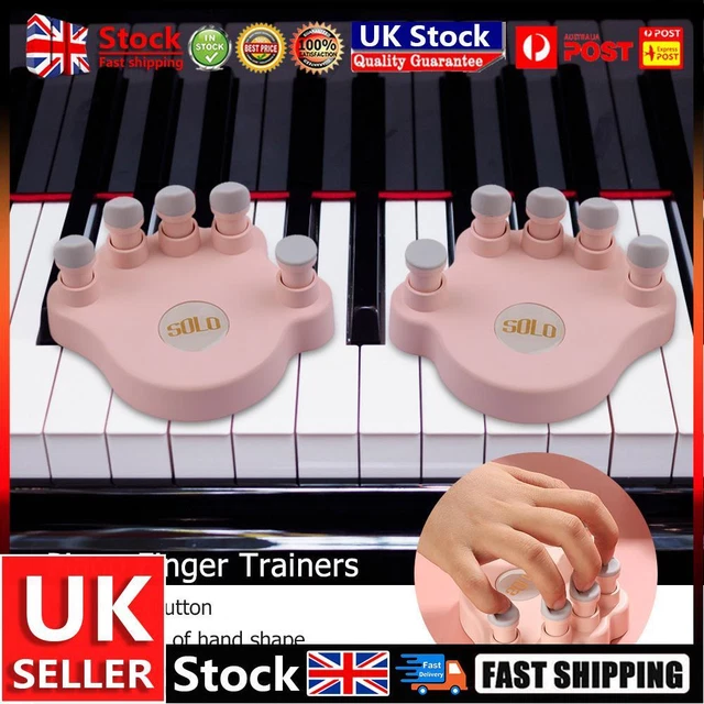 1 Pair Piano Finger Trainers Hand Strength Exerciser for Beginner (Pink) UK