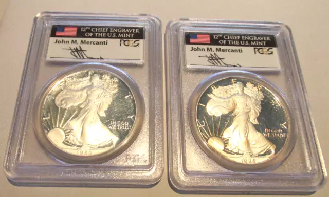 First Year Set 1986-S $1 Proof Silver Eagles PR69 PCGS John Mercanti  NO RESERVE