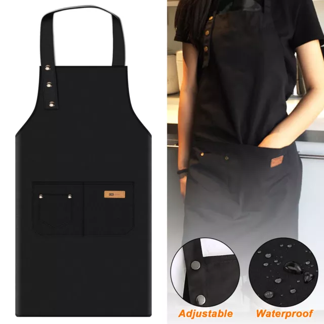 Adjustable Bib Apron Dress Men Women Kitchen Restaurant Chef Classic Cooking Bib