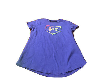 Under Armour Girls Purple Short Sleeve Shirt! Large