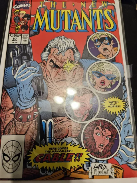 The New Mutants #87 🔑 1st App Of Cable Rob Liefeld Todd McFarlane VF Marvel