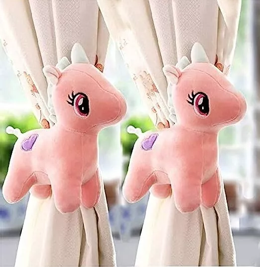 Curtain Tiebacks Holder Clip2 Pcs Unicorn Soft Plushtoy  forChildren Living Room
