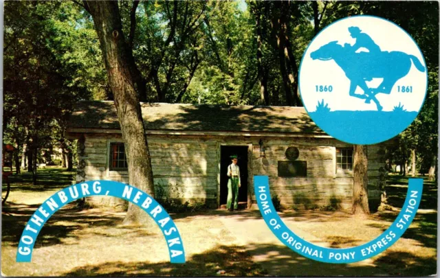 Original Pony Express Station Gothenburg Nebraska Postcard