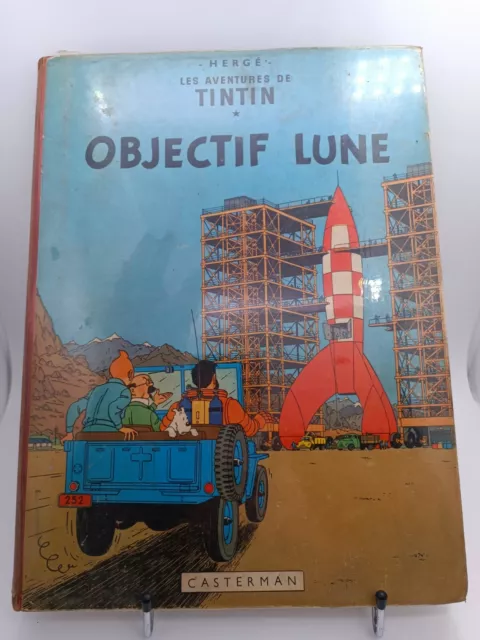 Ancienne Bd Tintin Objectif Lune B27 De 1960 Casterman Comic Plastifié