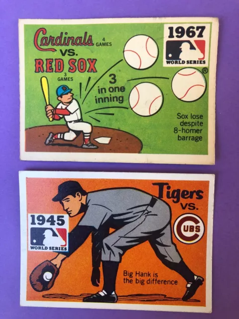 1968 Fleer Laughlin World Series 1945 Tigers vs Cubs & 1967 Cardinals vs Red Sox