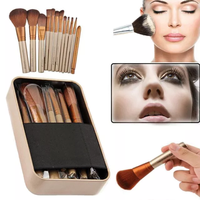 12Pcs Eyeshadow Brushes Set Powder Foundation Lip Cosmetic Make Up Brush Tool