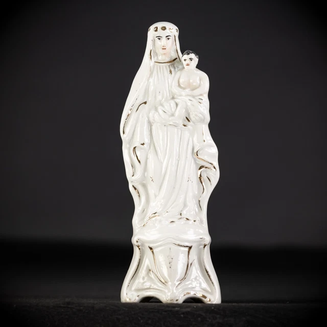 VIRGIN MARY W Child Jesus Statue | Madonna Antique Porcelain Figure | 7 ...