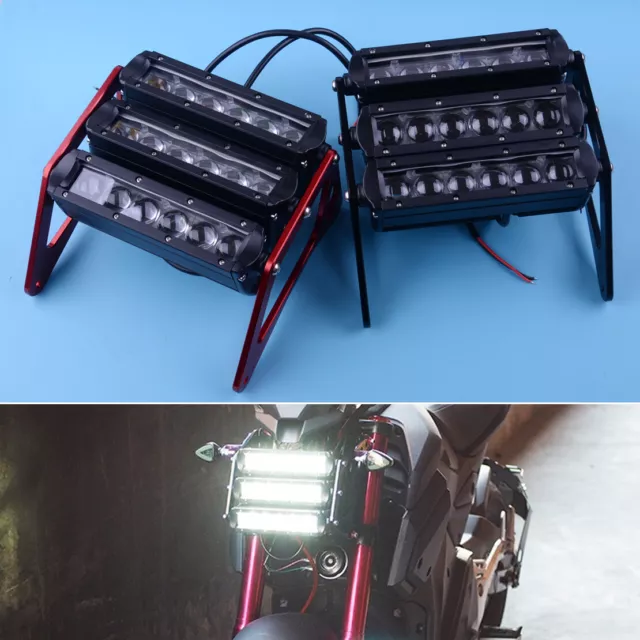 3 Row LED Motorcycle Headlight Fog Light Fits For Honda Grom MSX125 2013-2019