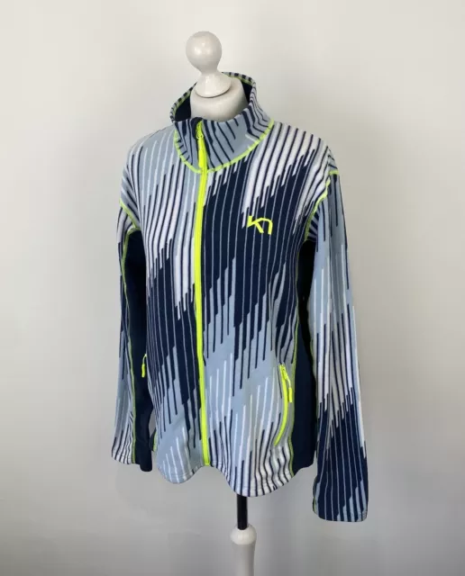 Giacca in pile blu neon Kari Traa con cerniera taglia XL donna