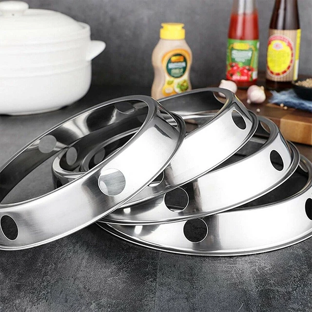 Poêle Soutien Rack Wok Bague Universel Plate-Forme Cuisine Accessoires Argenté