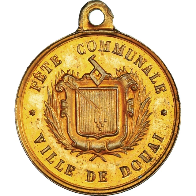 Médaille Ancienne – Ville De Douai – XIXème Siècle – Argent Plaqué