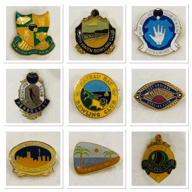 9 Australian Bowling Club Badges + 1 Bonus #12