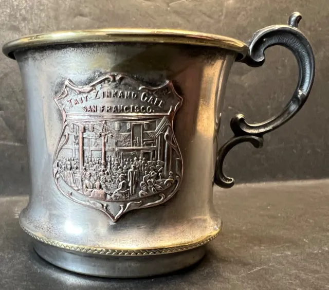 Vintage circa 1910 Tait - Zinkand Cafe,San Francisco, Silver Plate Souvenir Cup