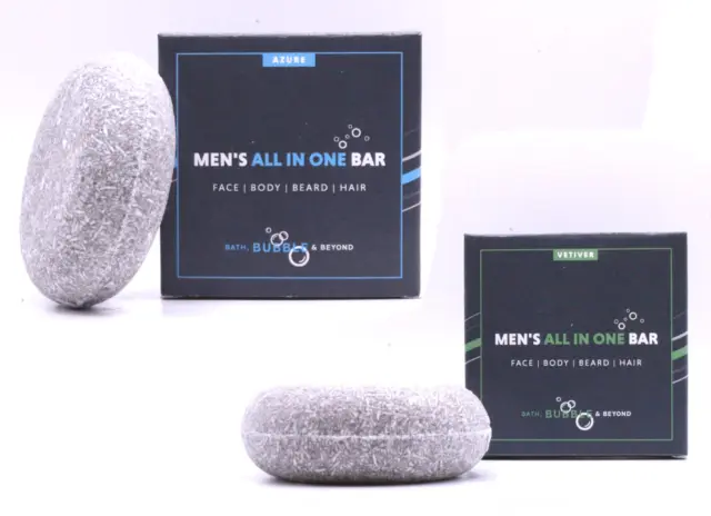 Mens Solid Shampoo Conditioner Hair Face Beard Body Soap Bar Vegan Eco Friendly