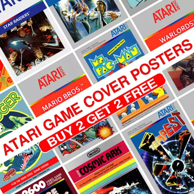 Atari Game Cover Posters Vintage Retro Classic Gaming Print Picture Gift