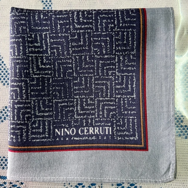Handkerchief Men's Vintage Art Blue Solid Plain Pocket Square Cotton 18"