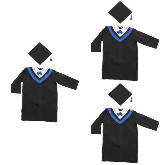Set of 3 Chapeau De Remise Diplôme Positionner Casquette Noir