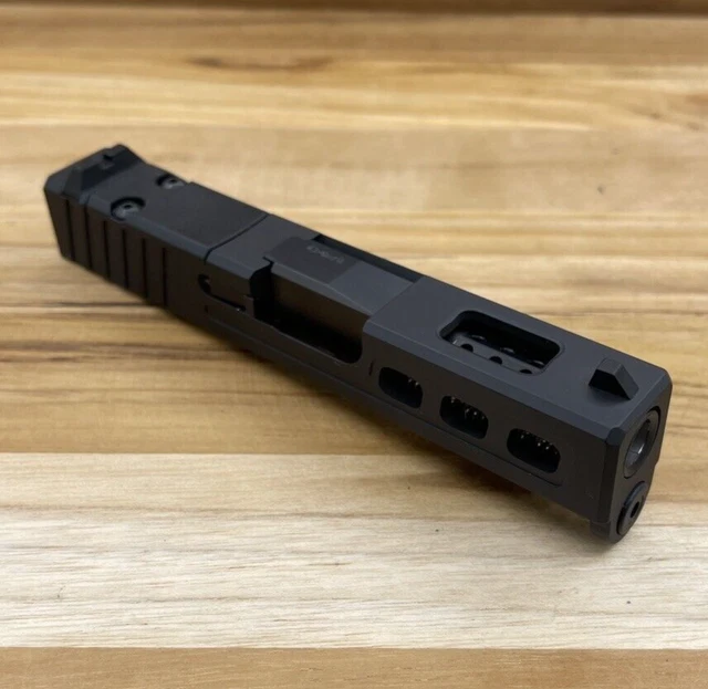FOR GLOCK 43 43x Complete Slide Lighting Ported RMSc Cut PORTED BLACK