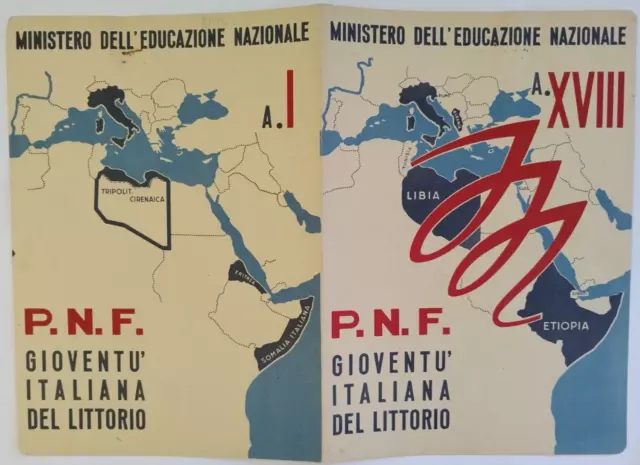 bp125 pagella fascista regno d'italia p.n.f. gioventu' del littorio bitonto bari