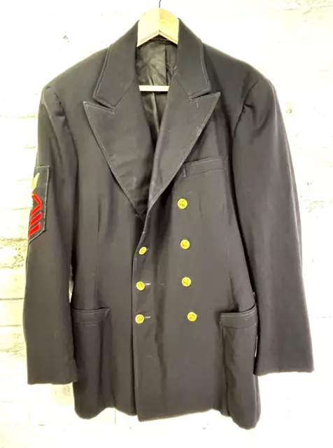 WWII US NAVY Chief Boatswains Mate Dress Blue Jacket $75.00 - PicClick