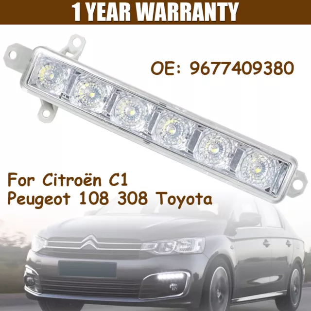 Daytime Running LED Light Lamp For Citroën C1 Peugeot 108 308 Toyota Aygo 05-20