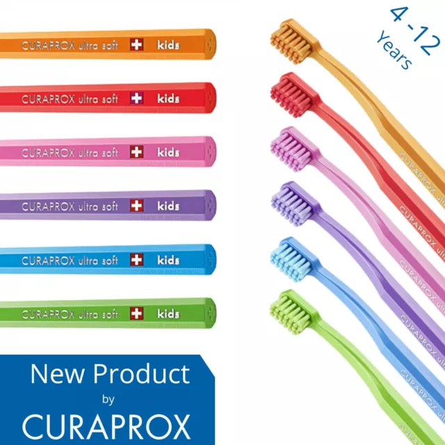 CURAPROX Kids, Ultra Soft Toothbrush for Children 4 - 12 Years - *Pick a Colour*