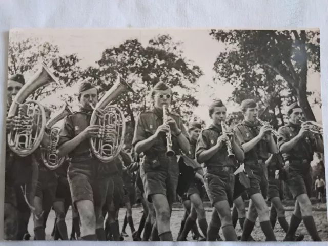 CPA PHOTO Scouts Jamborée 1947  Moisson musique américaine
