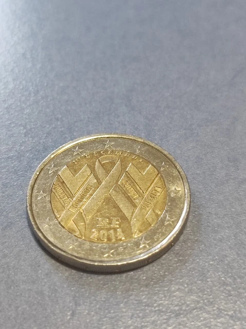 Pièce de 2 Euros Commémorative  RF 2014 SIDA - Très Rare