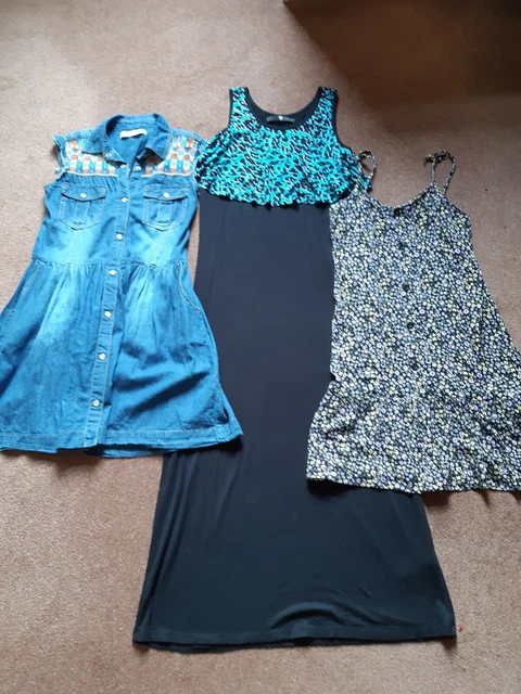 Bundle Girls Summer Dresses Age 11-12 Black, Blue Long Very
