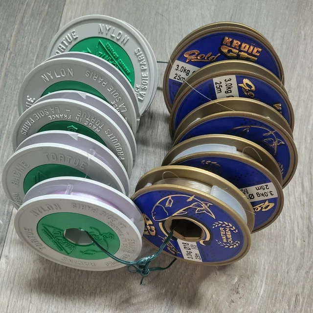 Lot De 14 Bobines De Fil De Pêche Nylon – Multicolore – 0.10 à 0.16 Mm – Neuf