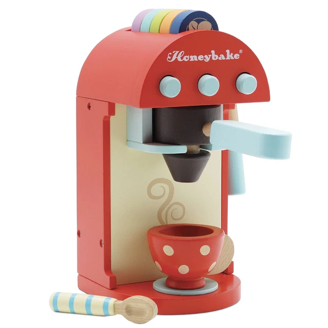 Le Toy Van - Honeybake Premium Wooden Cafe Machine Set - Pretend Kitchen and ...