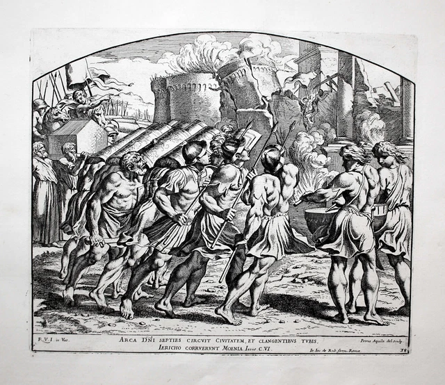 1674 RAPHAEL PETRUS Aquila Vatican Bible Jericho Radierung etching ...