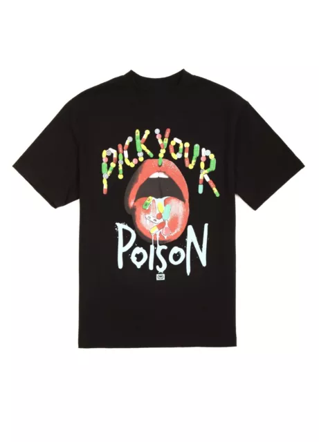 Marc Ecko Unltd Pick Your Poison Pills Drug Mouth Tongue T-Shirt BRAND NEW