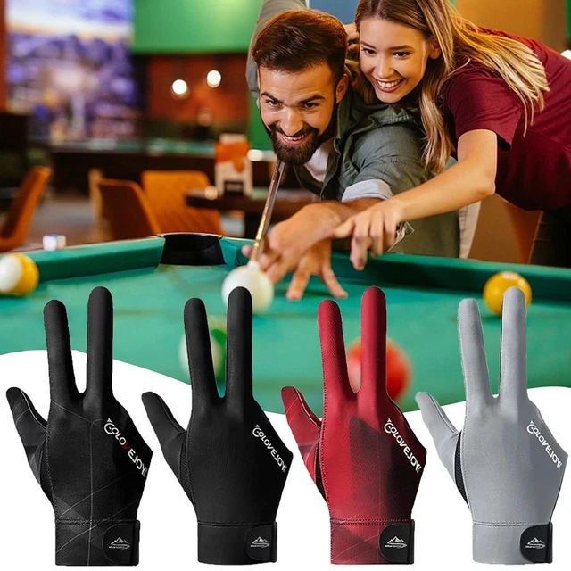 Snooker Hand Types ELASTICITY SNOOKER GLOVE Left Right Hand Three Fingers Glove Billiard ...